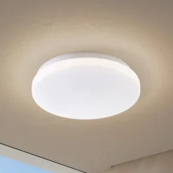 Lindby LED udendørs loftslampe Kirkola, 3000 K, Ø 26 cm, hvid