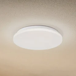 Lindby LED udendørs loftslampe Kirkola, 3000 K, Ø 34 cm, hvid