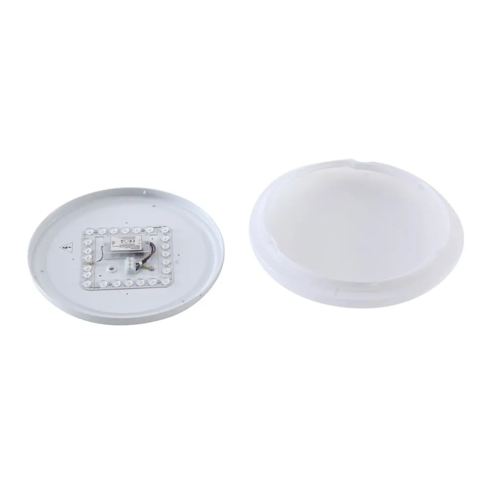 Lindby LED udendørs loftslampe Kirkola, 3000 K, Ø 34 cm, hvid