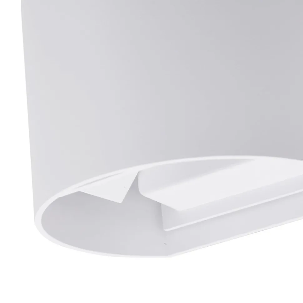 Lindby LED udendørs væglampe Nivar, rund, hvid, metal, IP54