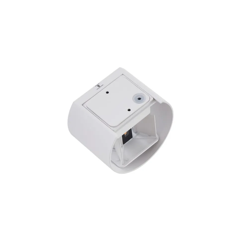Lindby LED udendørs væglampe Nivar, rund, hvid, metal, IP54