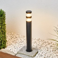 Lindby LED-vejlampe Lanea, 60 cm, sort, stål, IP44