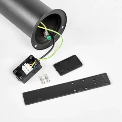 Lindby LED-vejlampe Lanea, 60 cm, sort, stål, IP44