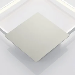Lindby LED-væglampe Anays, 32 cm x 32 cm, krom/klar