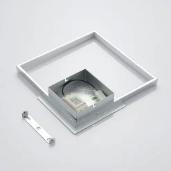 Lindby LED-væglampe Anays, 32 cm x 32 cm, krom/klar