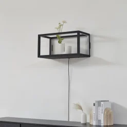 Lindby LED-væglampe Birta, stik, hylde, 51 cm, USB