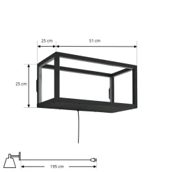 Lindby LED-væglampe Birta, stik, hylde, 51 cm, USB
