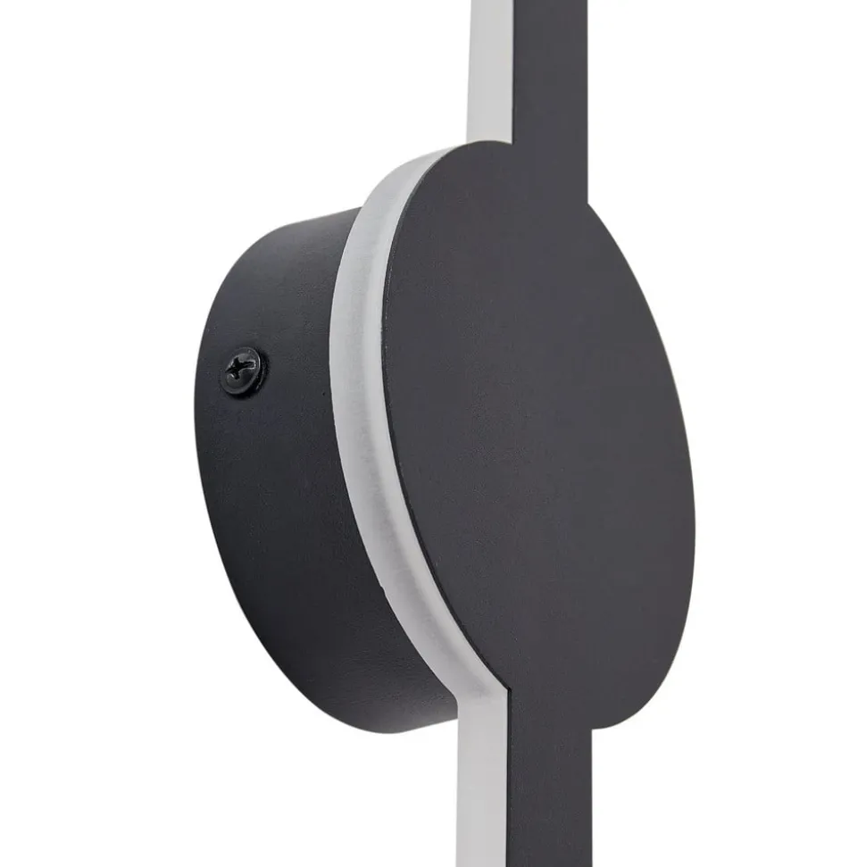 Lindby LED-væglampe Borian, sort, aluminium, 40 cm