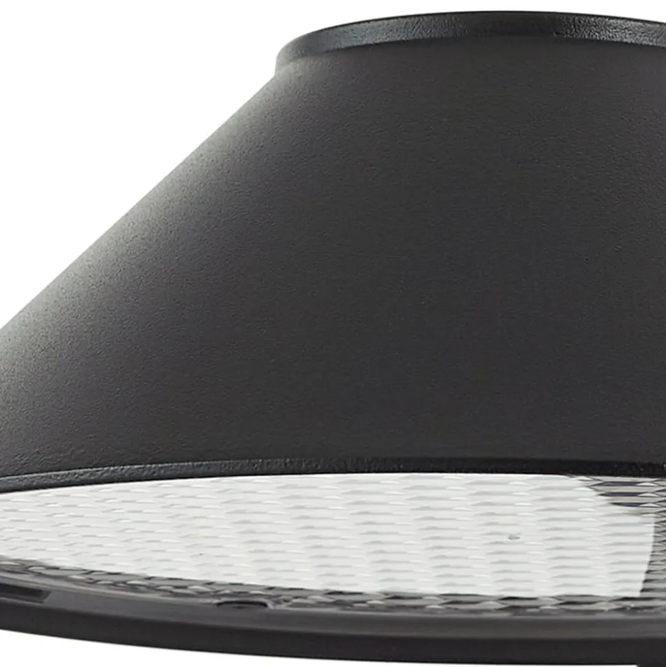 Lindby LED-væglampe Capelo, sort, metal, Ø20cm