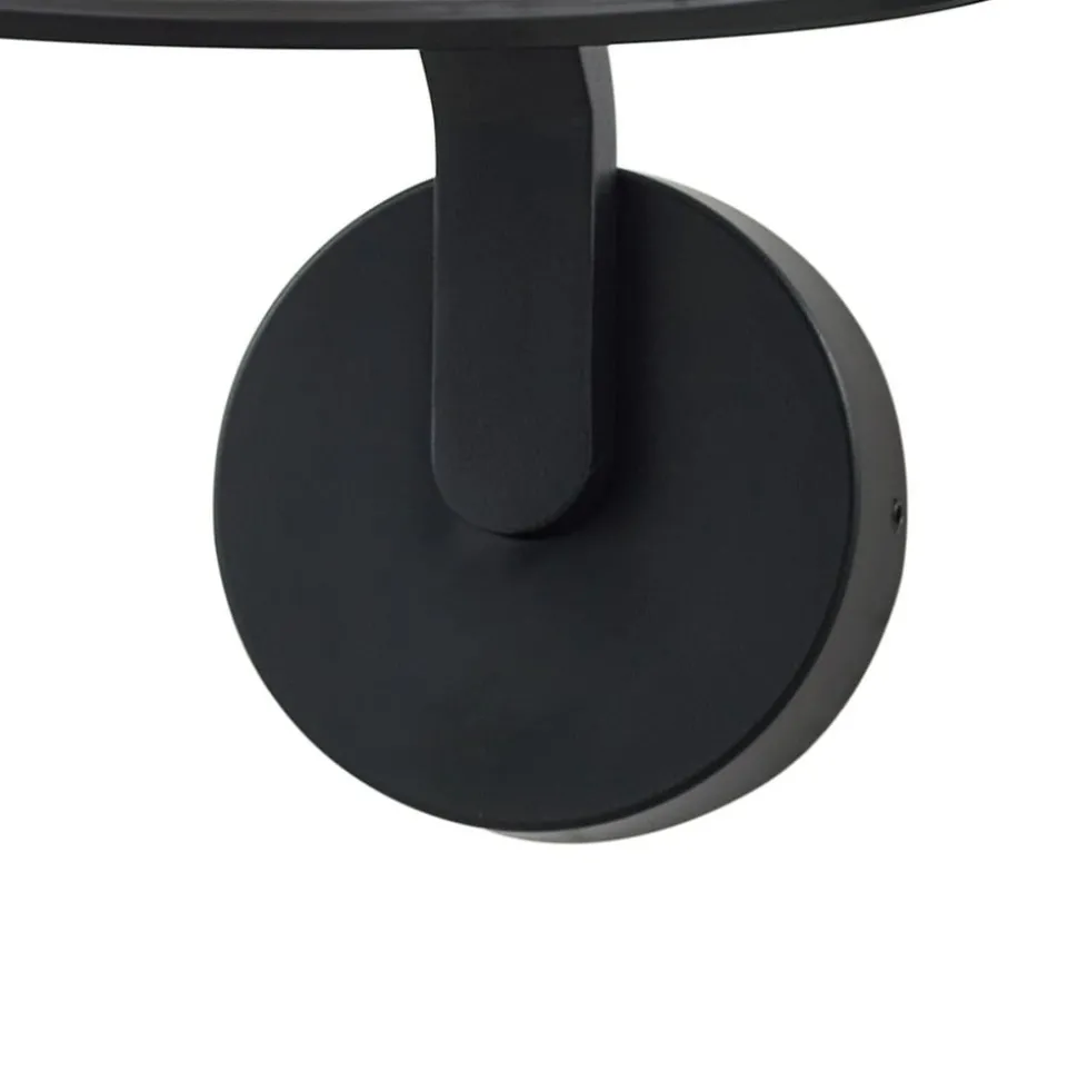 Lindby LED-væglampe Capelo, sort, metal, Ø20cm