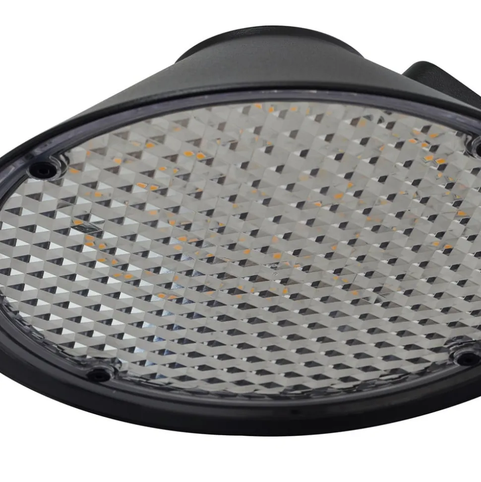 Lindby LED-væglampe Capelo, sort, metal, Ø20cm