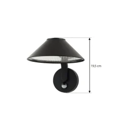 Lindby LED-væglampe Capelo, sort, metal, sensor, Ø20cm