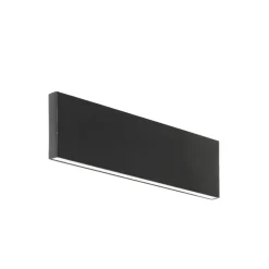 Lindby LED-væglampe Ignazia, 28 cm, sort, metal, op/ned