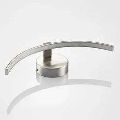 Lindby LED-væglampe Iven, bredde 34 cm, nikkel, 3.000 K