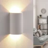 Lindby LED-væglampe Jenke, højde 16 cm, hvid, gips