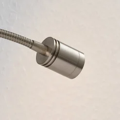 Lindby LED-væglampe Legera, 11 cm, nikkelfarvet, fleksibel arm