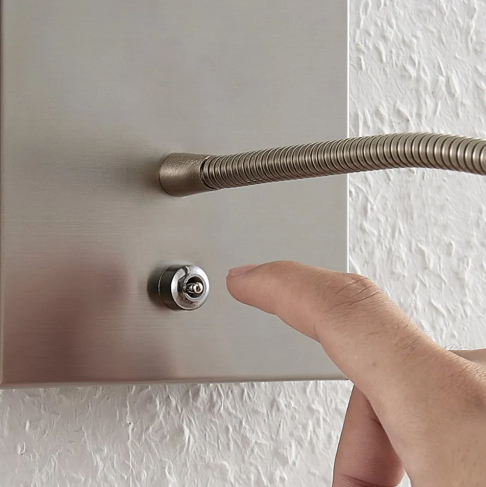 Lindby LED-væglampe Legera, 11 cm, nikkelfarvet, fleksibel arm