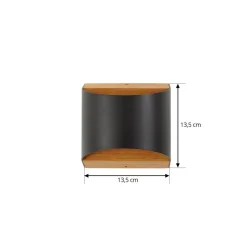 Lindby LED-væglampe Lenore, sort, metal, 13 cm, IP44