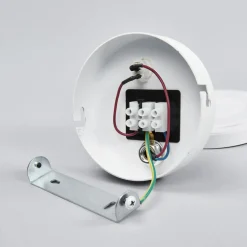 Lindby LED-væglampe Milow, hvid, 9,6 cm høj, afbryder