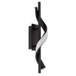 Lindby LED-væglampe Munja, sort, metal