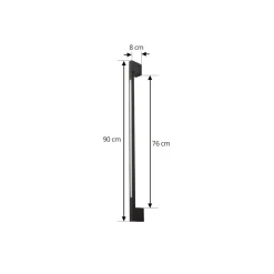 Lindby LED-væglampe Neano, 90 cm, sort, metal, IP54