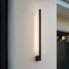 Lindby LED-væglampe Neano, 80 cm, sort, metal, IP54