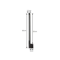 Lindby LED-væglampe Neano, 60 cm, sort, metal, IP54