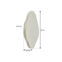 Lindby LED-væglampe Nielson, beige, gips, 30 cm høj