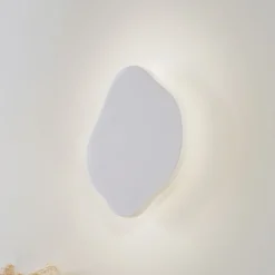Lindby LED-væglampe Nielson, hvid, gips, 30 x 30 cm
