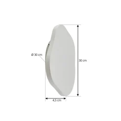 Lindby LED-væglampe Nielson, hvid, gips, 30 x 30 cm