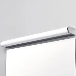 Lindby LED-væglampe Philippa, afrundet, 58 cm, krom, IP44