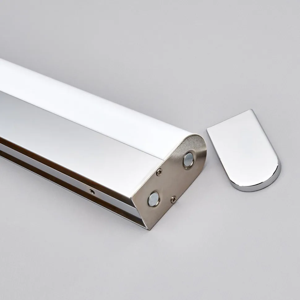 Lindby LED-væglampe Philippa, afrundet, 88 cm, krom, IP44
