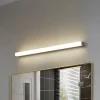 Lindby LED-væglampe Philippa, kantet, 89 cm, aluminiumsfarvet, IP44