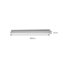 Lindby LED-væglampe Philippa, kantet, 89 cm, aluminiumsfarvet, IP44
