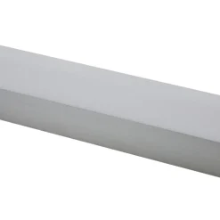 Lindby LED-væglampe Philippa, kantet, 89 cm, aluminiumsfarvet, IP44