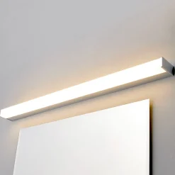 Lindby LED-væglampe Philippa, kantet, 89 cm, krom, IP44