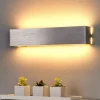 Lindby LED-væglampe Ranik, 40 cm, aluminiumsfarvet, metal
