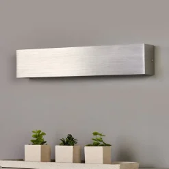 Lindby LED-væglampe Ranik, 40 cm, aluminiumsfarvet, metal