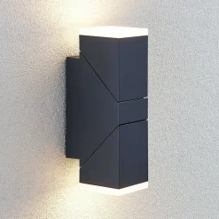Lindby LED-væglampe Sally, 22 cm, antracit, IP54