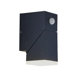 Lindby LED-væglampe Sally, 15 cm, antracit, IP54, sensor