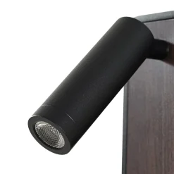 Lindby LED-væglampe Tallis, sort, USB-C, bevægelig