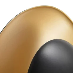 Lindby LED-væglampe Tiama, metal, sort/guld, Ø 20 cm