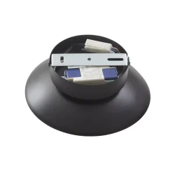 Lindby LED-væglampe Tiama, metal, sort/guld, Ø 20 cm