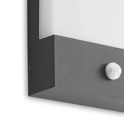 Lindby LED-væglampe Vanira, antracit, aluminium, sensor, IP54