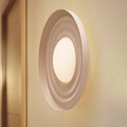 Lindby LED-væglampe Waves, beige, Ø 43 cm, metal