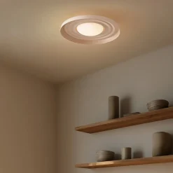 Lindby LED-væglampe Waves, beige, Ø 43 cm, metal