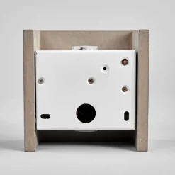 Lindby LED-væglampe Yva, grå, beton, 13 x 13 cm, op/ned