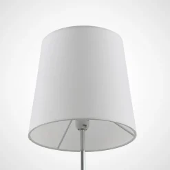 Lindby Leza bordlampe, krom, hvid skærm