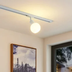 Lindby Linaro skinnespot, E14, hvid, Ø 10 cm, 1-faset