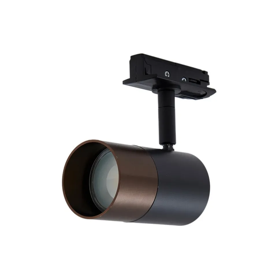 Lindby Linaro skinnespot, GU10, Ø 6 cm, sort/brun